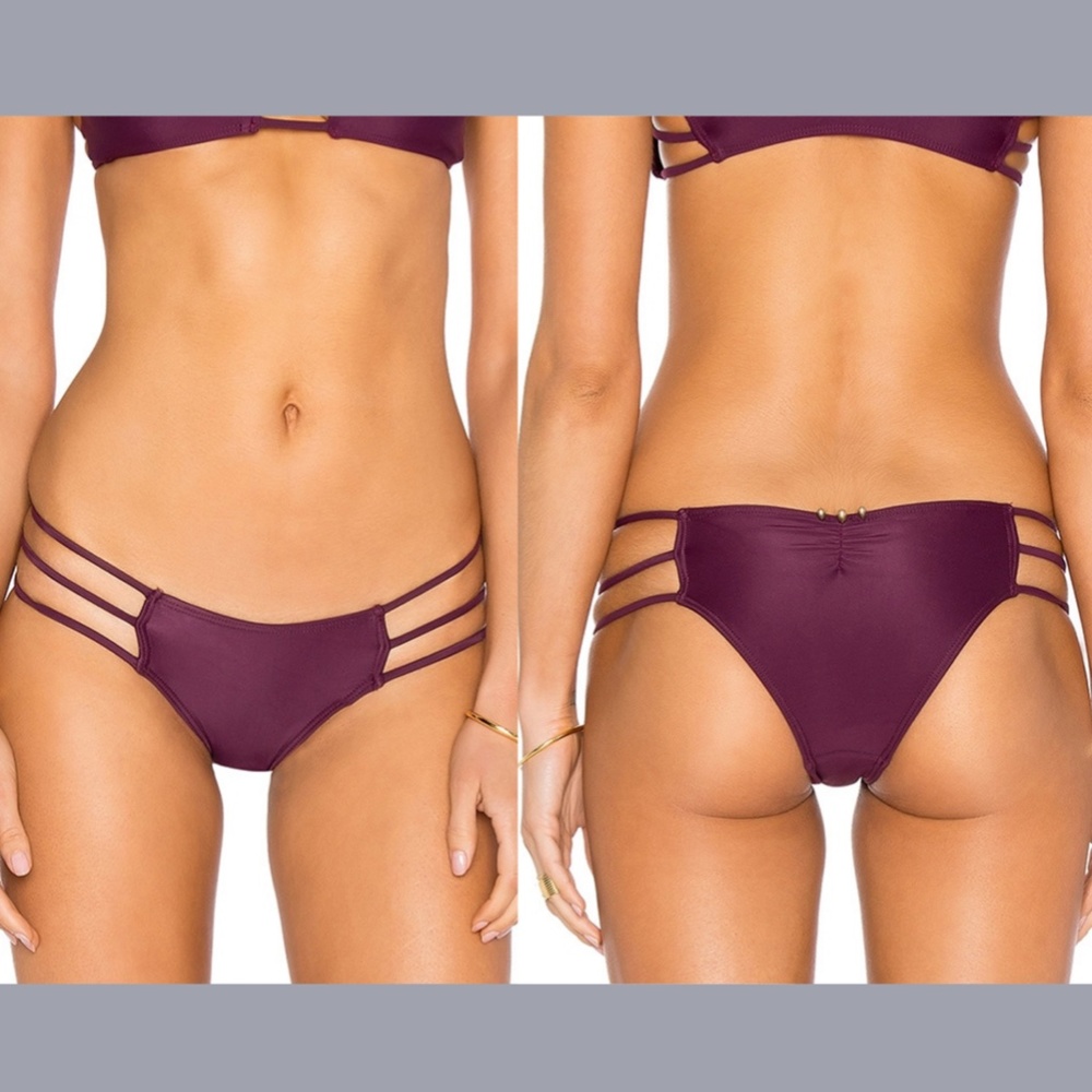 Purple Strappy Bikini Bottoms - Women's Swim
